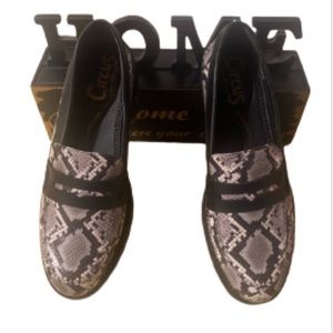Circus By Sam Edelman Snake Python Skin Chunky Platform Heel Loafer Shoe